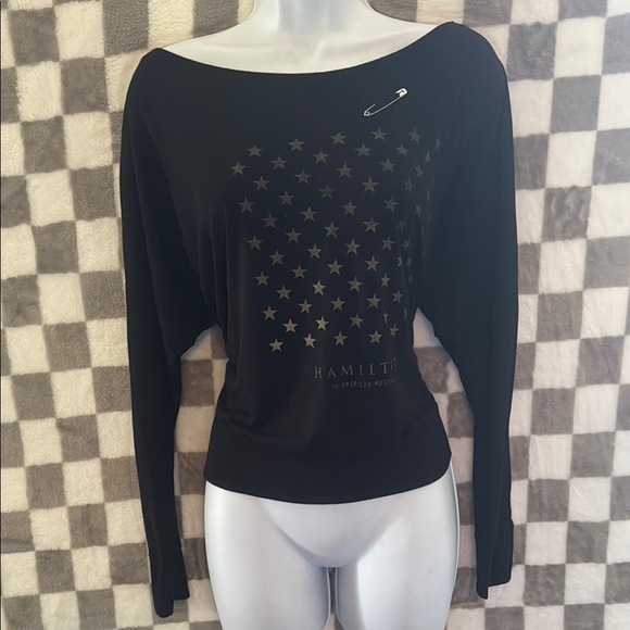 Alexander Hamilton Black Boxy Long Sleeve Top Size M/Medium - Picture 1 of 9